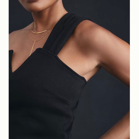 ANTHROPOLOGIE MAEVE STRUCTURED ASYMMETRICAL TOP SIZE L ONE SHOULDER BLACK NWT - Picture 5 of 12